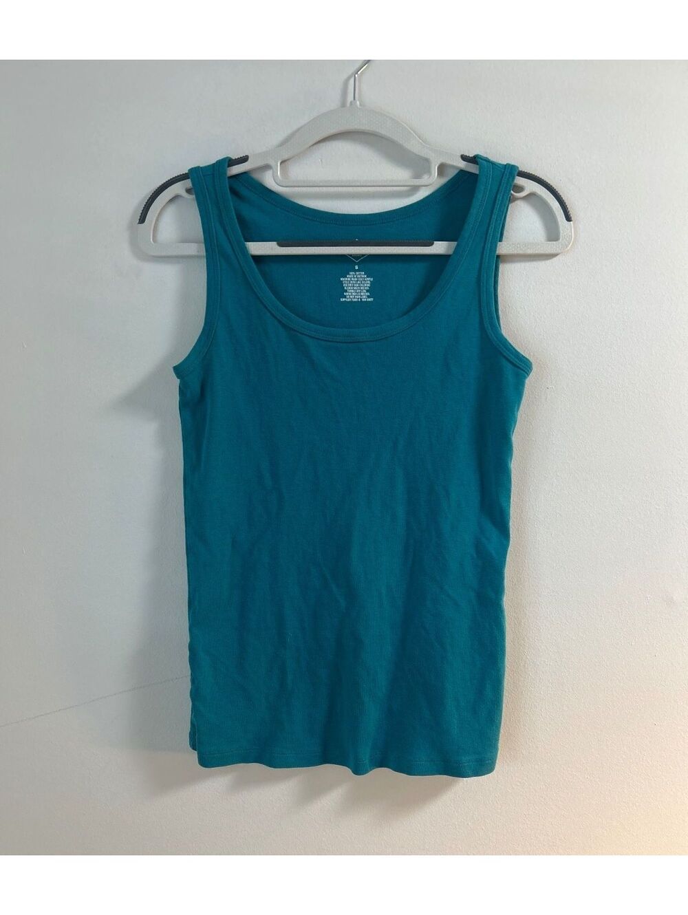 St. John's Bay Women's Teal Cotton Tank Top Size S